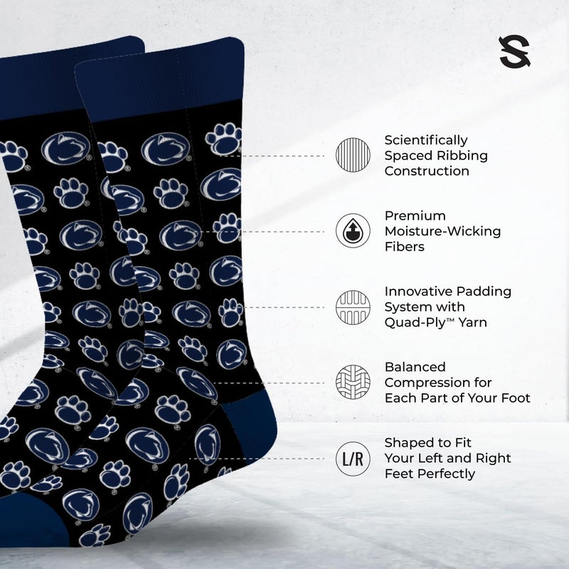 Strideline Store NCAA Mens Repeat Logo Dress Socks-Team Colors-One Size Fits Most -M/L (8-12) - Image 2
